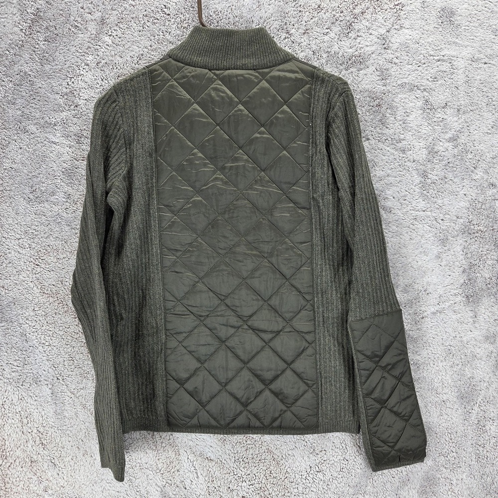 Barbour Sporting Zip Knit Wool Jacket Green Quilted Equestrian Womens Medium - Picture 2 of 13